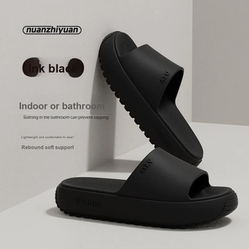 Warm Edge Platform Slippers Summer Home Indoor Minimalist Style Slippers For Students And Dormitory Use-5