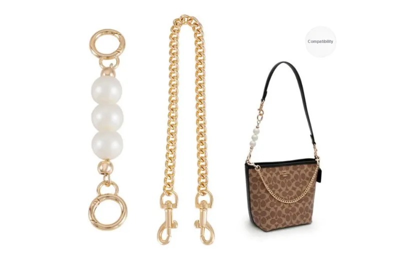Lan Bao Fan Alloy Metal Bag Accessory Bag Strap Women's Gold/Silver-25