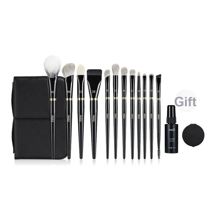 MSQ 12 шт Piano Master Кисть для макияжа Beauty Tool Контуринг Основа Смешанный Детали Мягкий Мешок для хранения