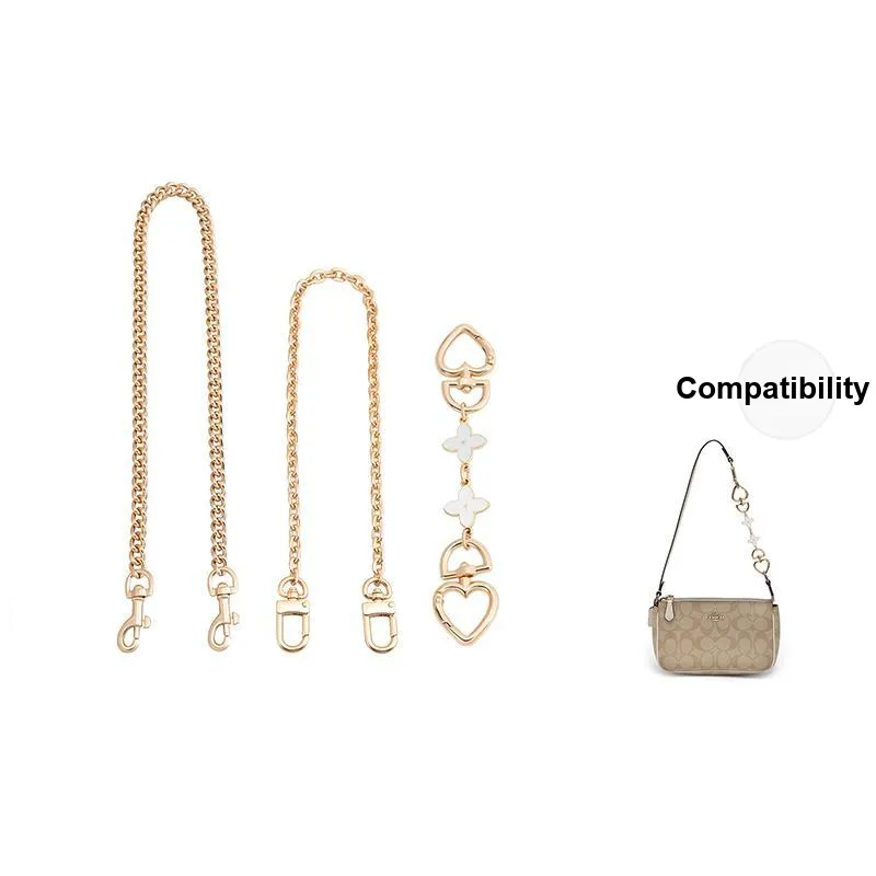 Metal Crossbody Chain Accessories Coach Shoulder Strap Single Purchase Bag Strap Women's Gold Tone/White Like