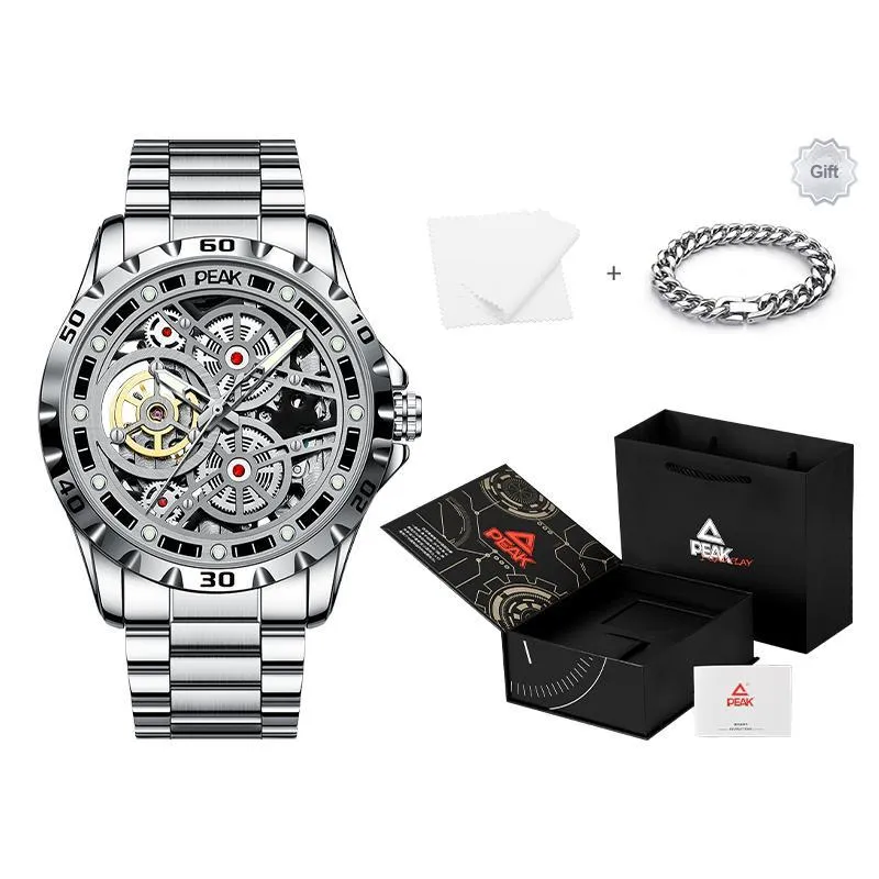 PEAK Pioneer Collection Gift Box Set Automatic Mechanical Movement Watch Men's Watches Cut-Out Dial-11