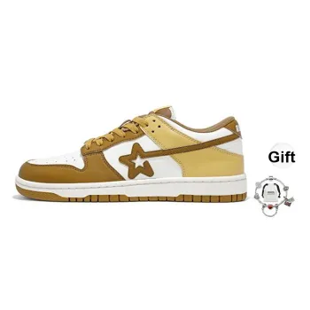RIPSTAR SKBD Low Emblic Olive Anti Slip Wear Resistant Low Top Skateboard Shoes Unisex Yellow White