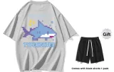 Heather Gray T-Shirt+Black Shorts