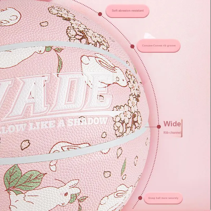 WADE PU Basketball Pink Size 7 Match Unisex-4