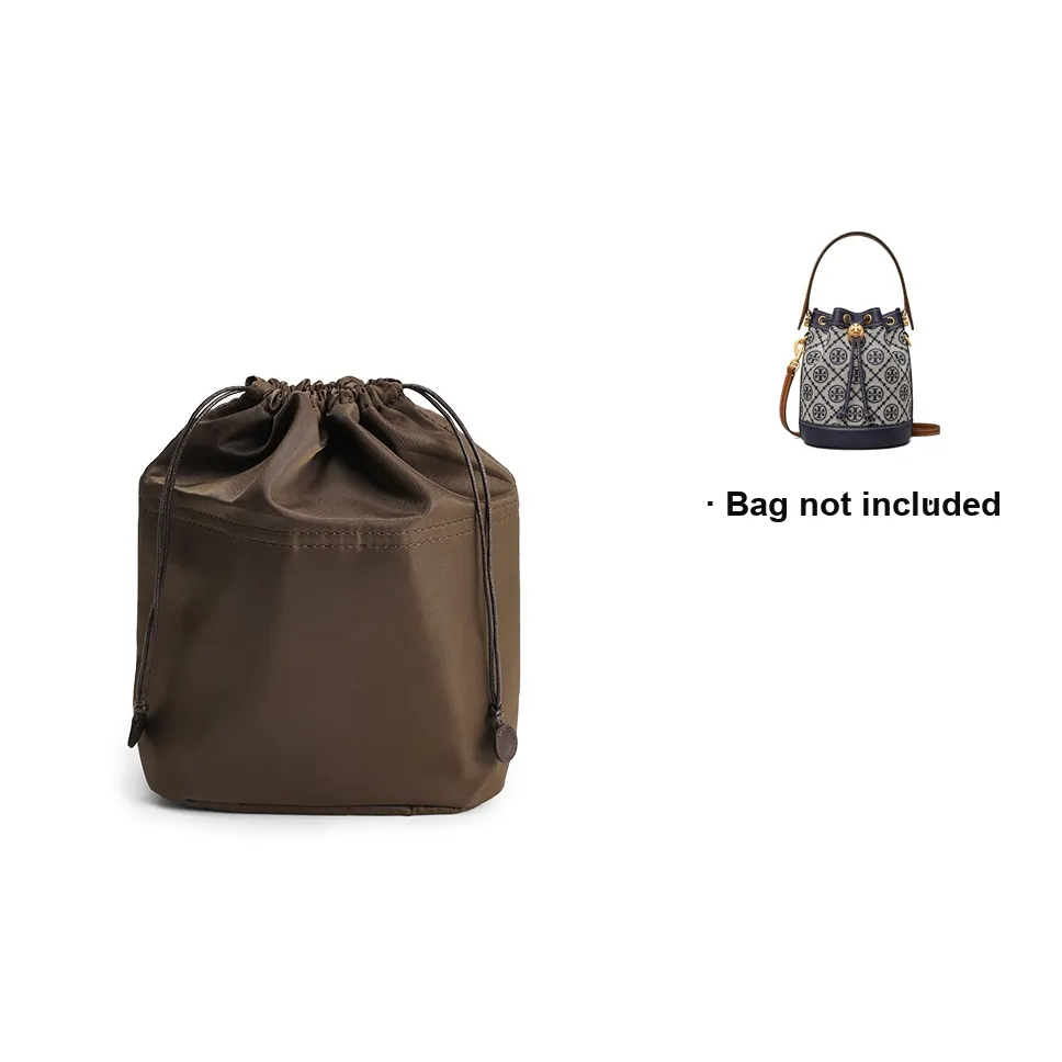 Ingenuity Handmade Nylon Liner Mini Drawstring Bag Medium Bag Storage & Organization Bag Strap Women's Brown
