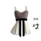 (Princess Grid+Bowknot Hair Tie) Comes with