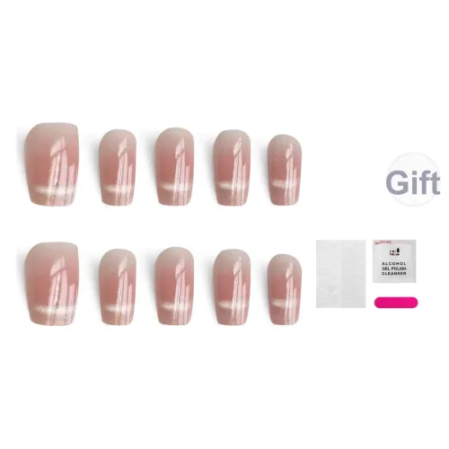 JIABITU Кошачий глаз Французский Элегантность False Nail Короткий LADDER Румяна Smudge 14mm