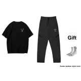 Thorn Rose Black Pants+Black Shades Short-Sleeved (Short-Sleeved Random)+Free Random Sports Socks