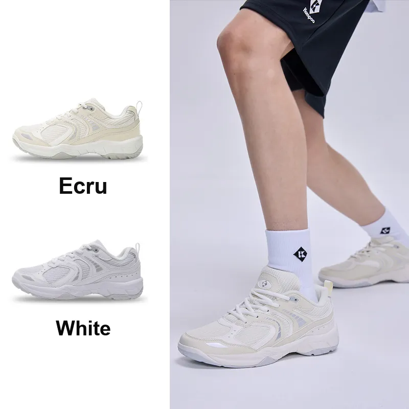 KUMPOO Cloud Motion Slip Resistant And Breathable Badminton Shoes Unisex Ecru-5