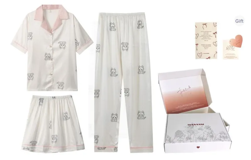 WANANNI Pajama Set Women's White-0