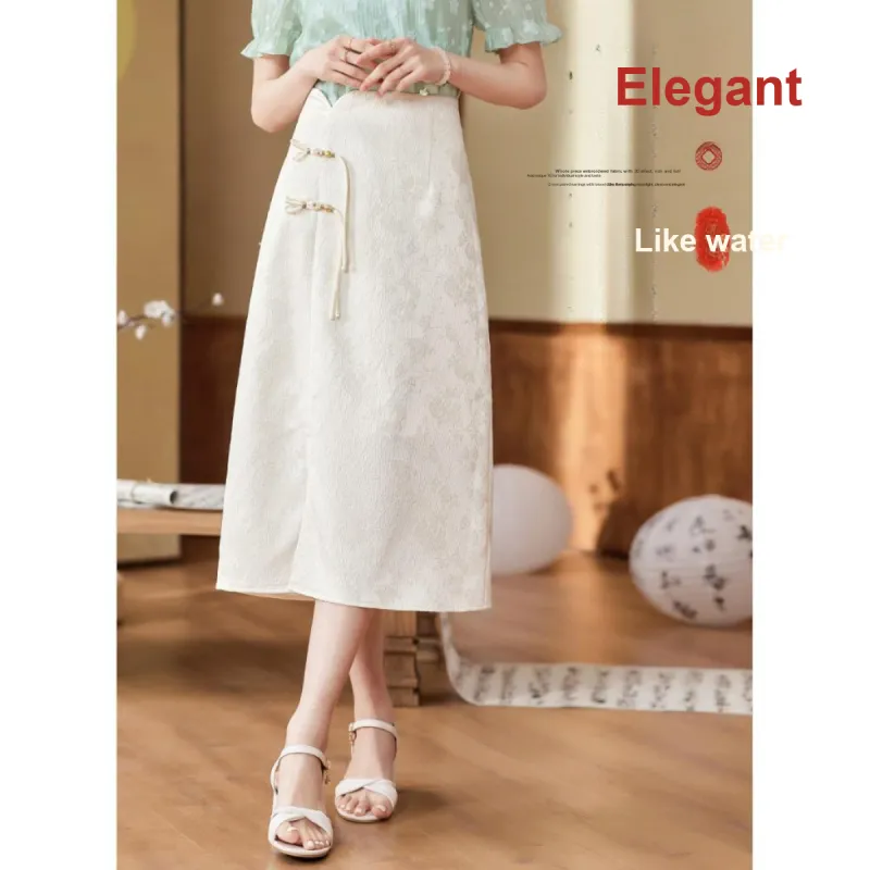 Like The Age Of Water Short Sleeved Dress Women's Beige-2