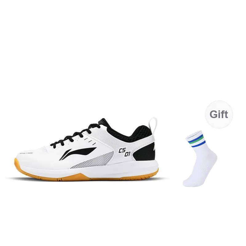 LiNing Feather Cushioning, Slip Resistant, Abrasion Resistant, Breathable Low Top Badminton Shoes Unisex White Black-12