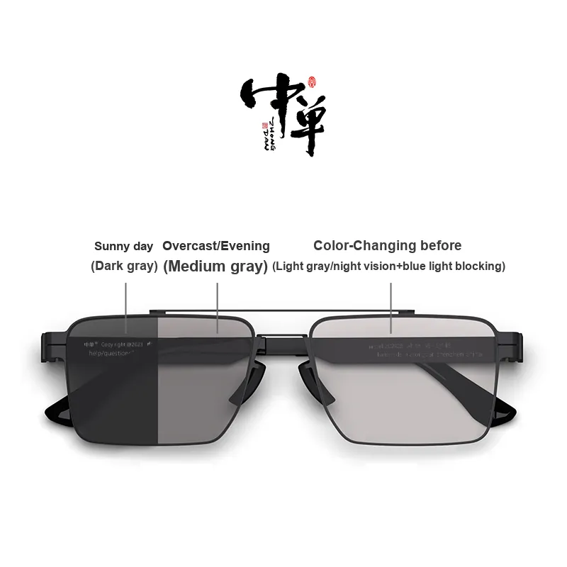 MID Plate Frame Irregular Shape Sunglasses Unisex Black-2