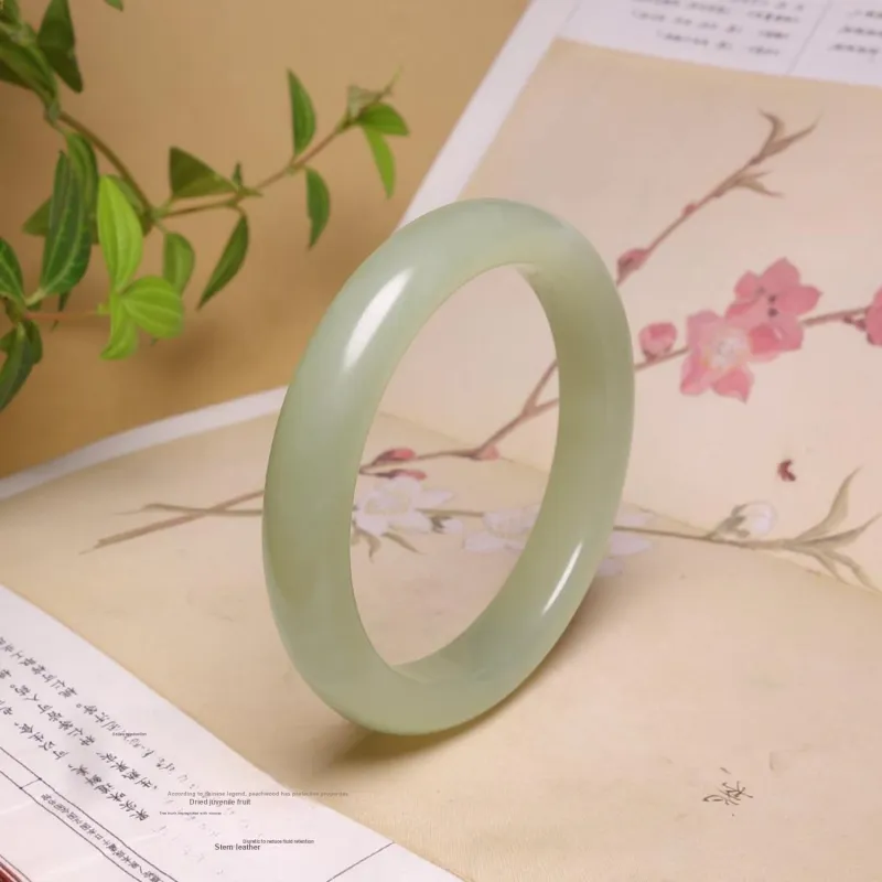 Artisan Lock Heart Jade Hetian Jade Bangles Green Jade Women's-3