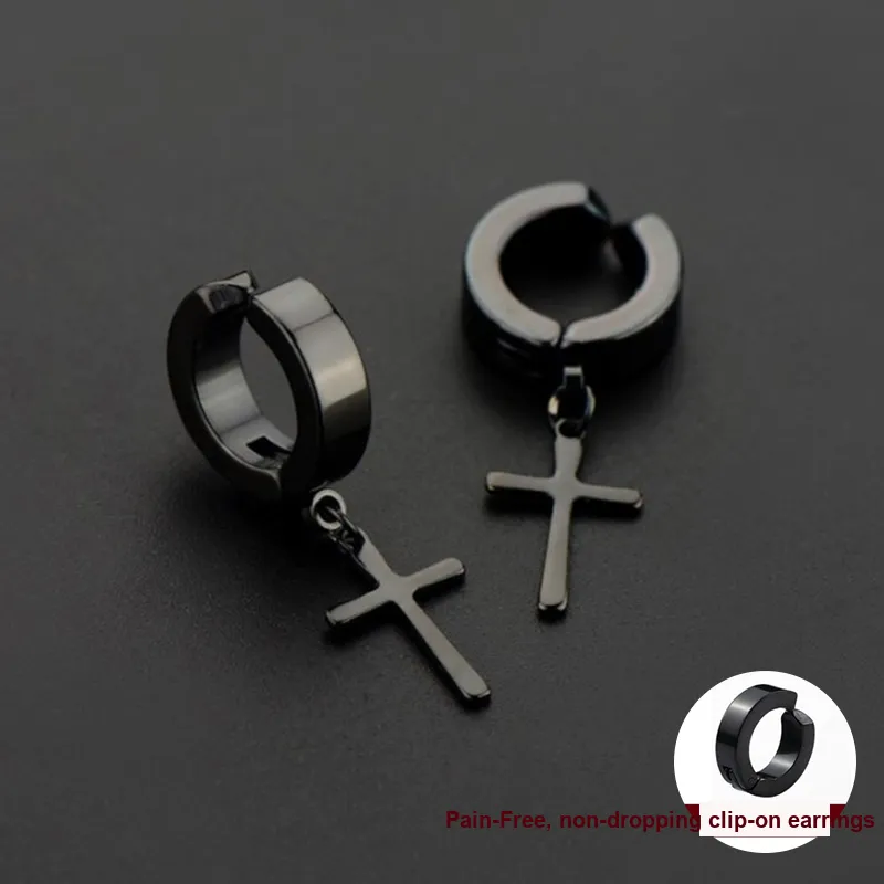 DAIRUO Copper Clip On Earrings Men's-1