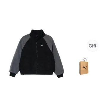 PUMA Velvet-feel Coat Men's Black Shopping Bag Included