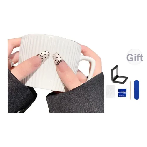 XNTX Midnight Paris False Nail Short LADDER Cool Color Series Jump Color Polka Dot