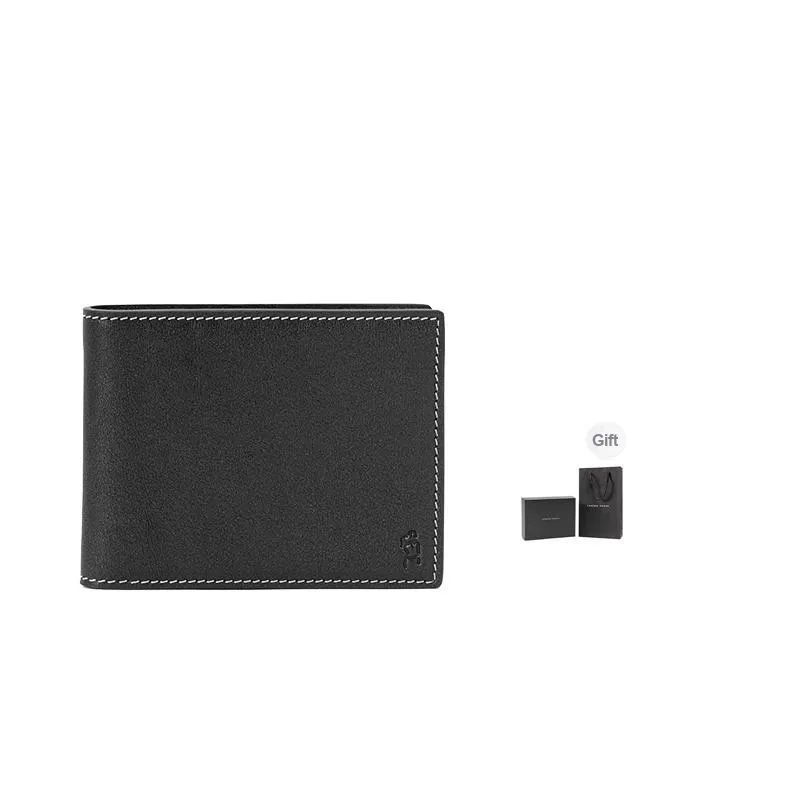 VANESSA HOGAN Top Grain Cow Leather Card Holder Portable Money Clip Wallet Unisex Cocoa Red/Brown/Obsidian Black-4