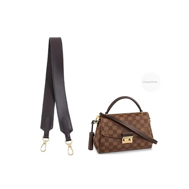 Cow Leather Bag Shoulder Strap Women's Dark Brown-0