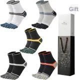 Crew 5 Pack Box Included (Color Block Sports) 100% cotton Antibacterial/Toe Separator Design/Shopping Bag Included
