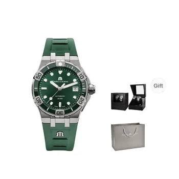 MAURICE LACROIX Automatic Mechanical Movement Men's Watches Watch 38 Green Dial Stainless Steel Case Rubber Strap