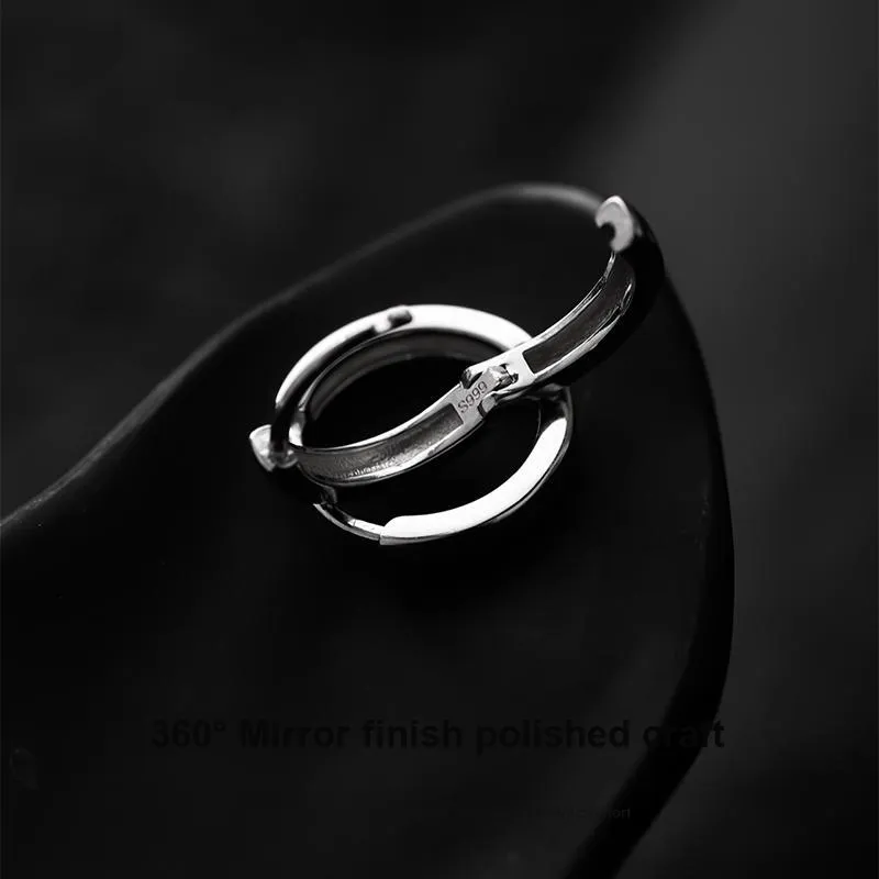 MAGICPOLE 999 Fine Silver Earrings Men's Silver-9