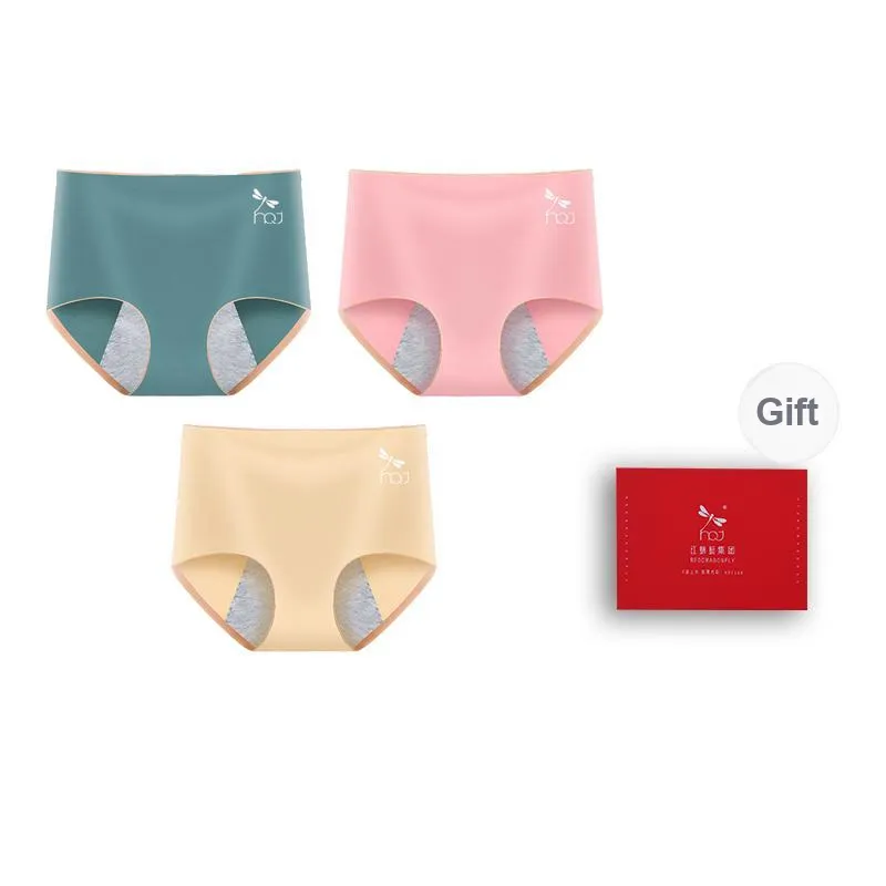 RED DRAGONFLY Auntie Period Panty For Menstrual Period 100% Cotton Women's Box 3 Pack