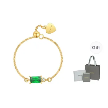 YPYN 14K Gold Rings Women's Green