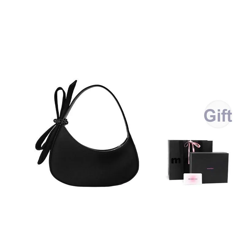 Muuluu Fabric Shoulder Bag Handbag Medium Size Women's Black