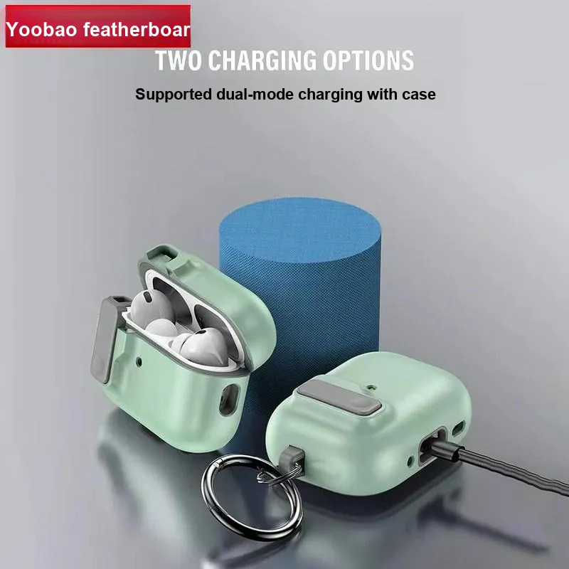 Yoobao Compatible With AirPods PC Protective Cover With Automatic Latch And Lock, Impact Resistant Headphone Cases-3