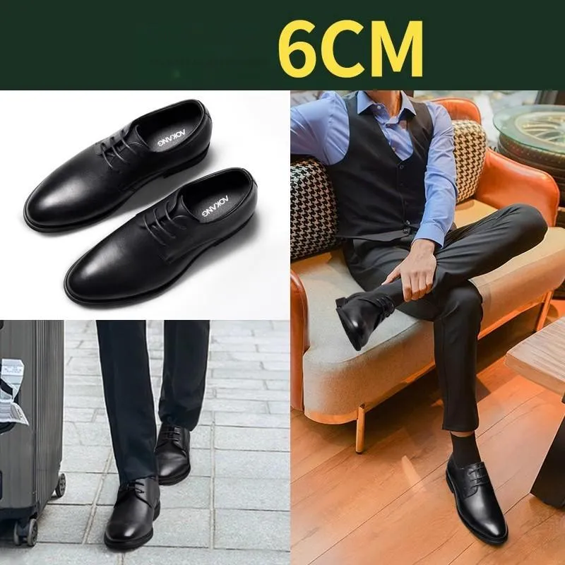AOKANG Hidden Wedge Men's Shoes Dress Shoes Men's Black-1
