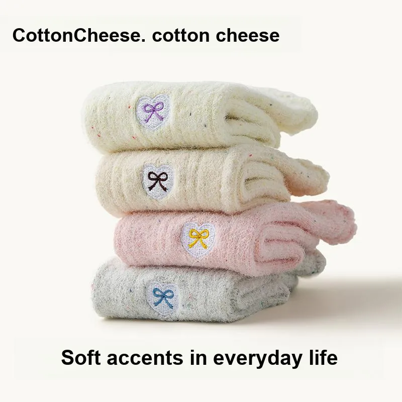 COTTON CHEESE Mid Calf Socks Women's 3 Pack-2