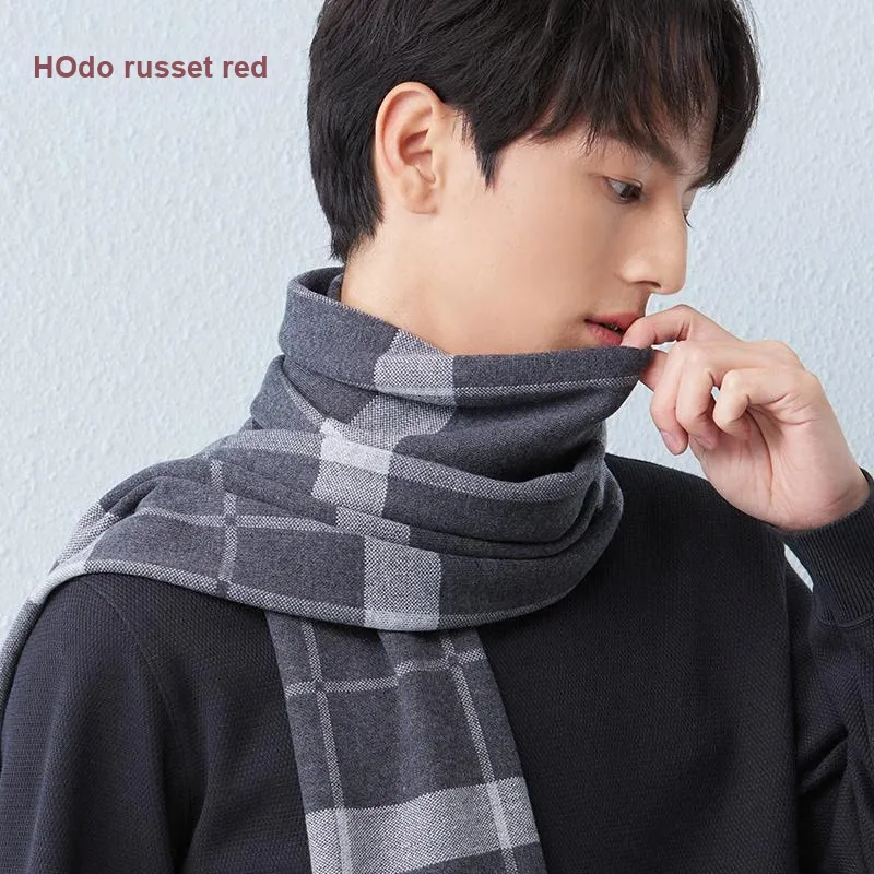 Red Bean 4.2% Wool Knit Scarves Men's-6