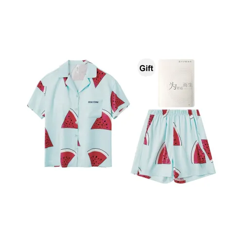 Red Beans At Home Пижамный комплект Женская Сумка для покупок Мята Лайм