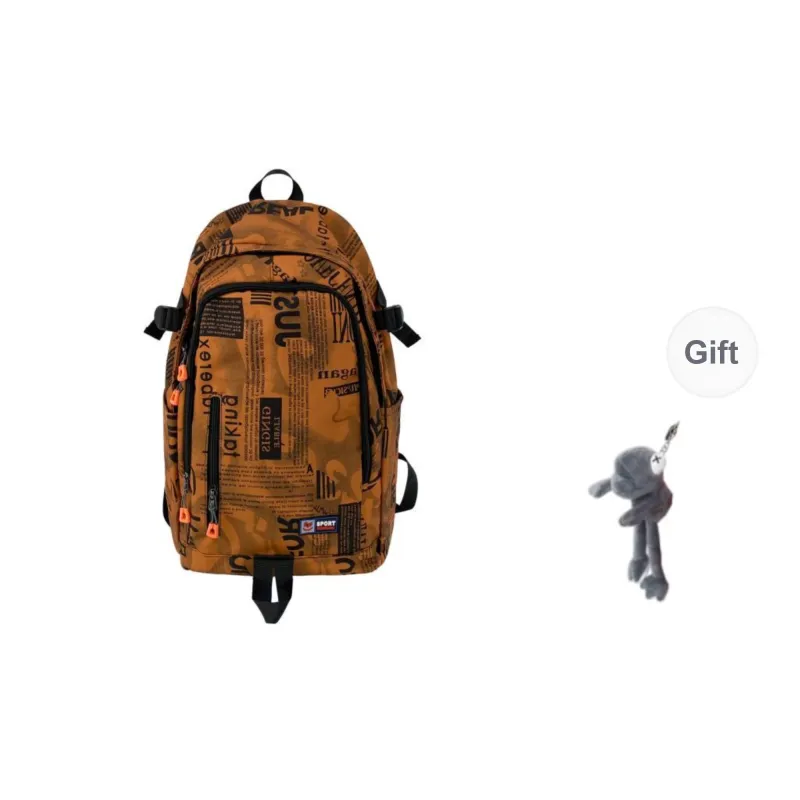 BRABOSTON Nylon Backpack Unisex Gray/Orange Red/Black/Green-10