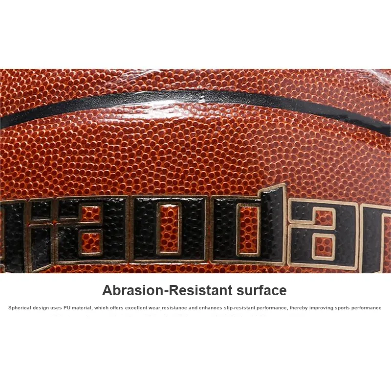 QIAODAN PU Basketball Yellow Brown Size 7 Training Unisex-5