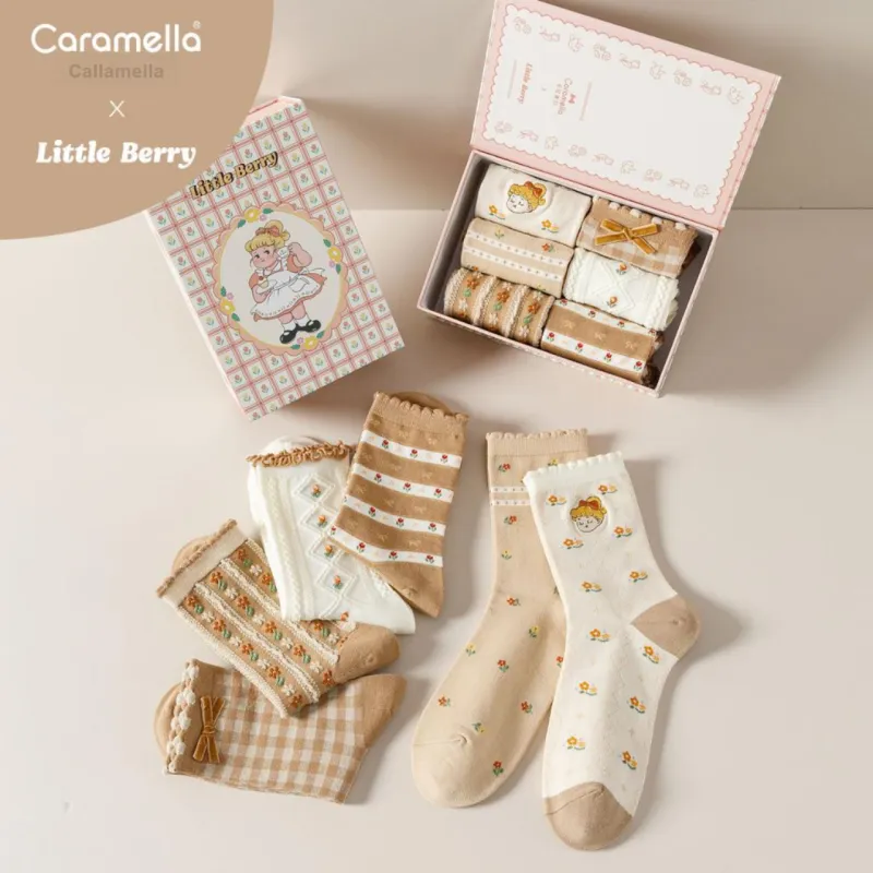 Caramella x Little Berry Mid Calf Socks Women's 6 Pack-10