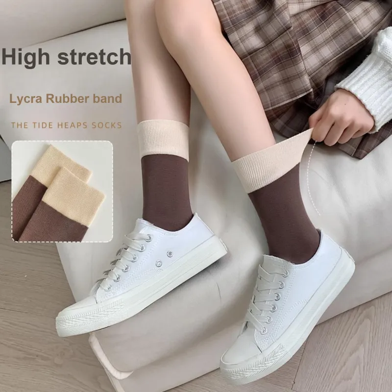 XXLLG Spring And Fall Mid Calf Socks Women's 4 Pack-7