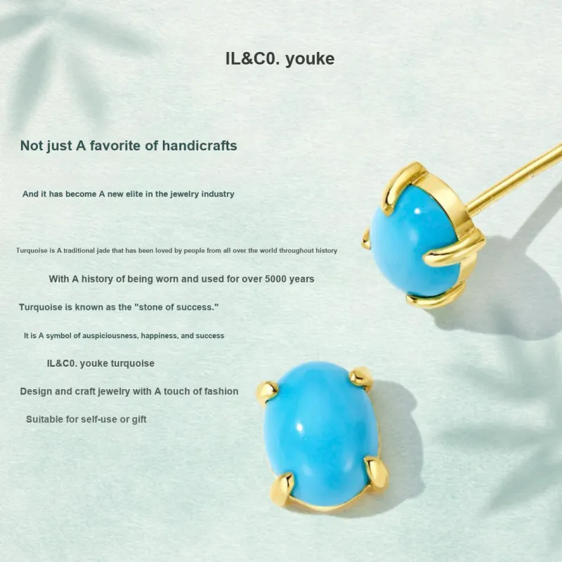 IL&CO. Turquoise Stud Earrings Women's-2