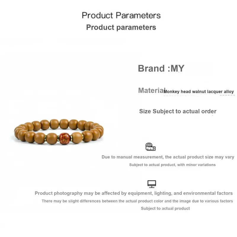 MY Monkey Head Walnut Bracelets Unisex-4