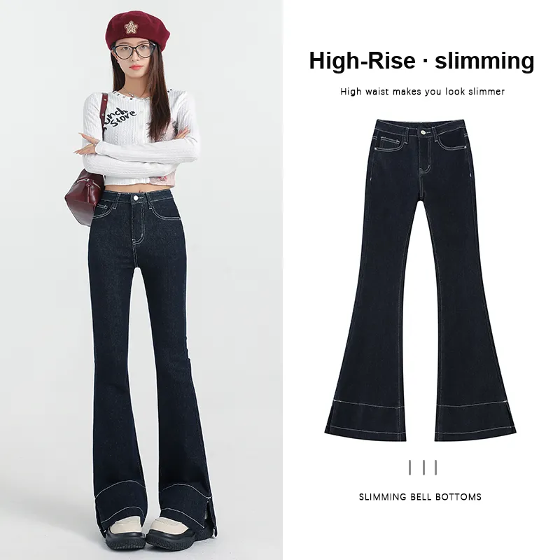FAWENXIANGZI Jeans Women's Denim Blue-2