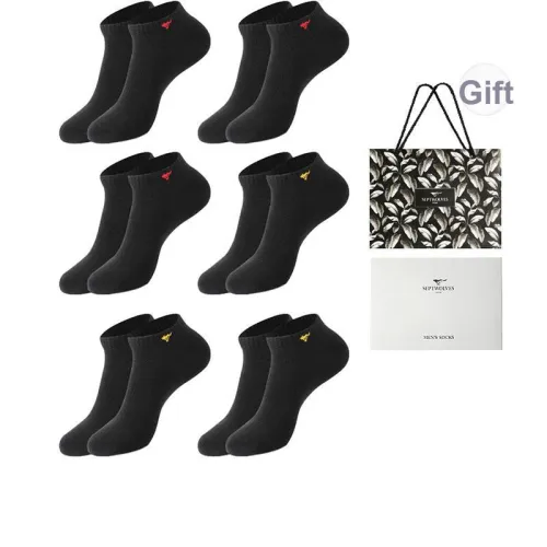 SEPTWOLVES Низкие носки Весенние Летние Мужские 6 пар Подарочный набор + Сумка для покупок