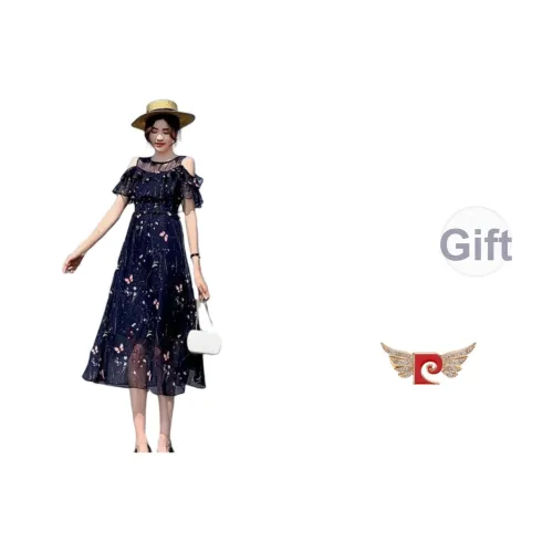 PIERRE CARDIN Темно-синий Женские Короткие Платья с Рукавами