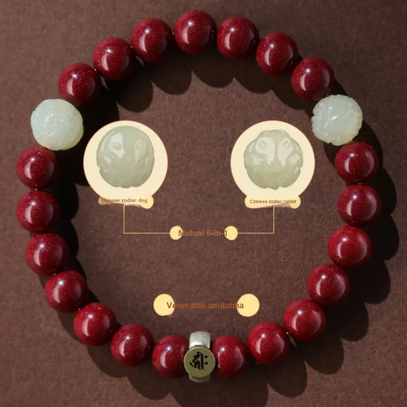 ZHIZUO Natural Cinnabar Bracelets Unisex-15