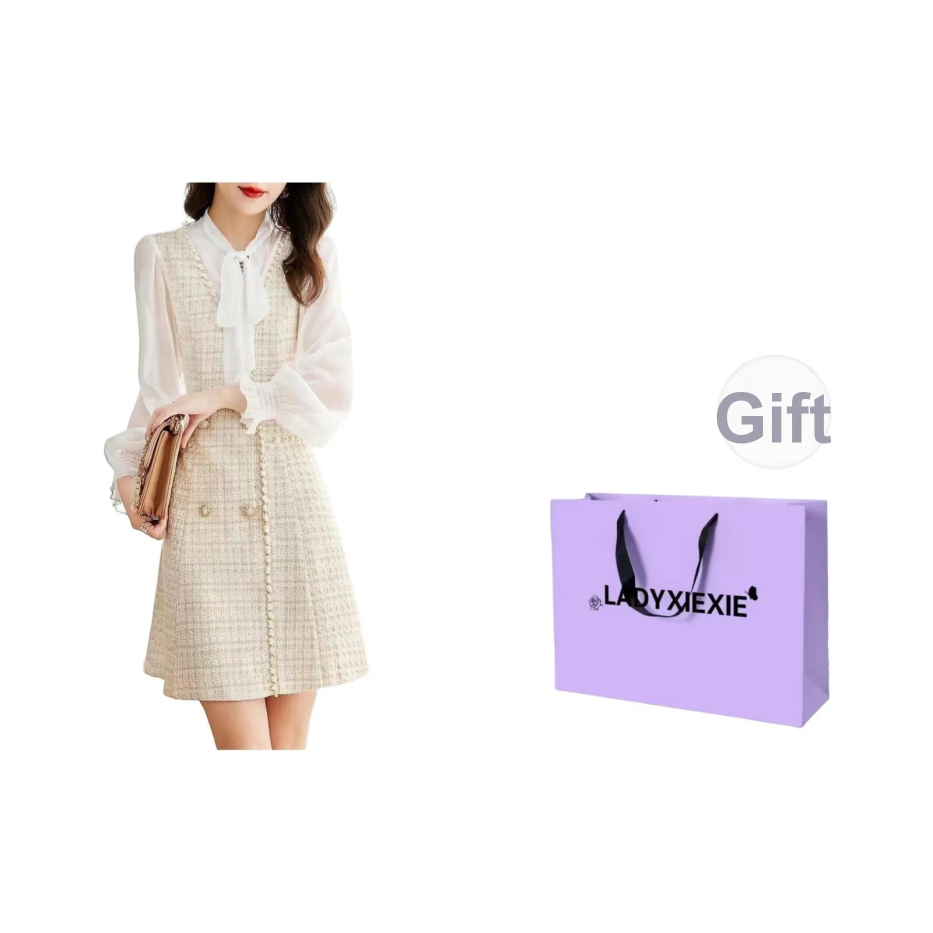 LADYXIEXIE Длинное платье с длинными рукавами женское