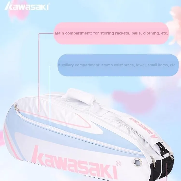 Kawasaki Badminton Racket Bags 3 Rackets Shoulder Bag Unisex-2