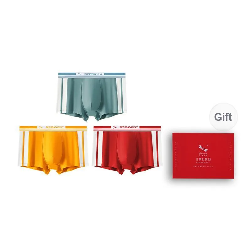 RED DRAGONFLY Cotton Panties Men's 3 Pack Gift Box Set-11