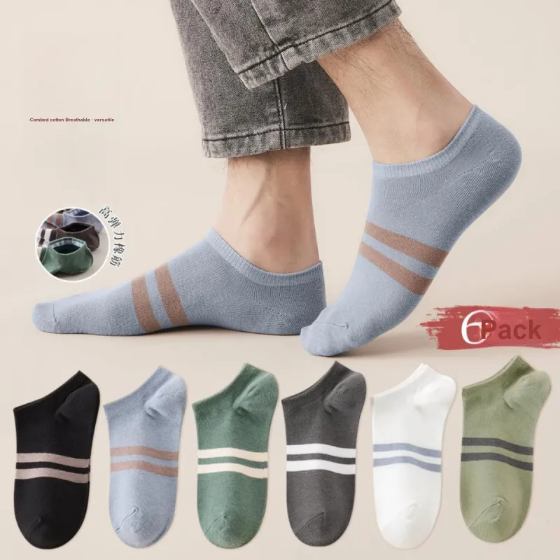 MIIOW No Show Socks Men's 6 Pack Mixed Color-1