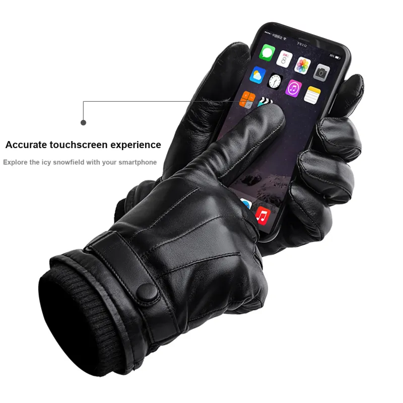 BISON DENIM Sheepskin Gloves Men's-5