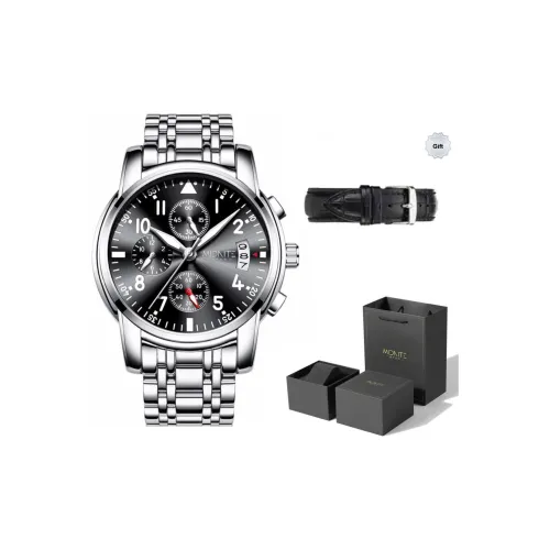 Midnite Star Кварцевый механизм ремешок из нержавеющей стали черный циферблат мужские часы